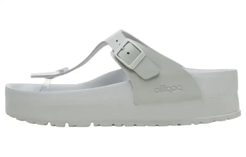 Birkenstock Gizeh Flex Platform Antibacterial Flip Flops Women's Gray