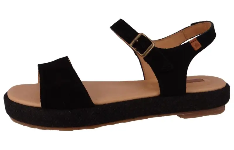 El Naturalista Leather One Strap Sandals Women's Black