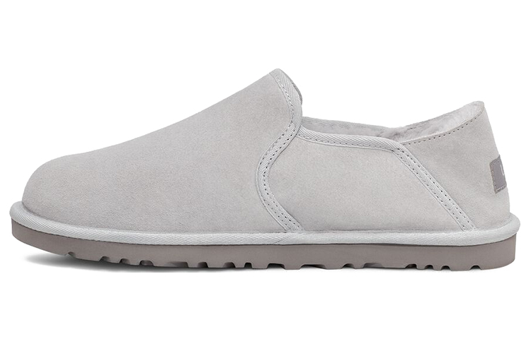 UGG Kenton Slipper Suede, Slip on Flat, Fleece Lined Low top Fashion Slippers Men's Glacier Gray