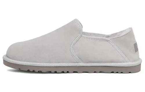 UGG Kenton Slipper Suede, Slip on Flat, Fleece Lined Low top Fashion Slippers Men's Glacier Gray
