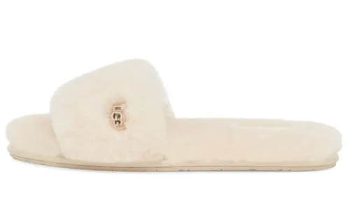 UGG Rubber Sole Abrasion Resistant Slide Slippers Women's Ecru