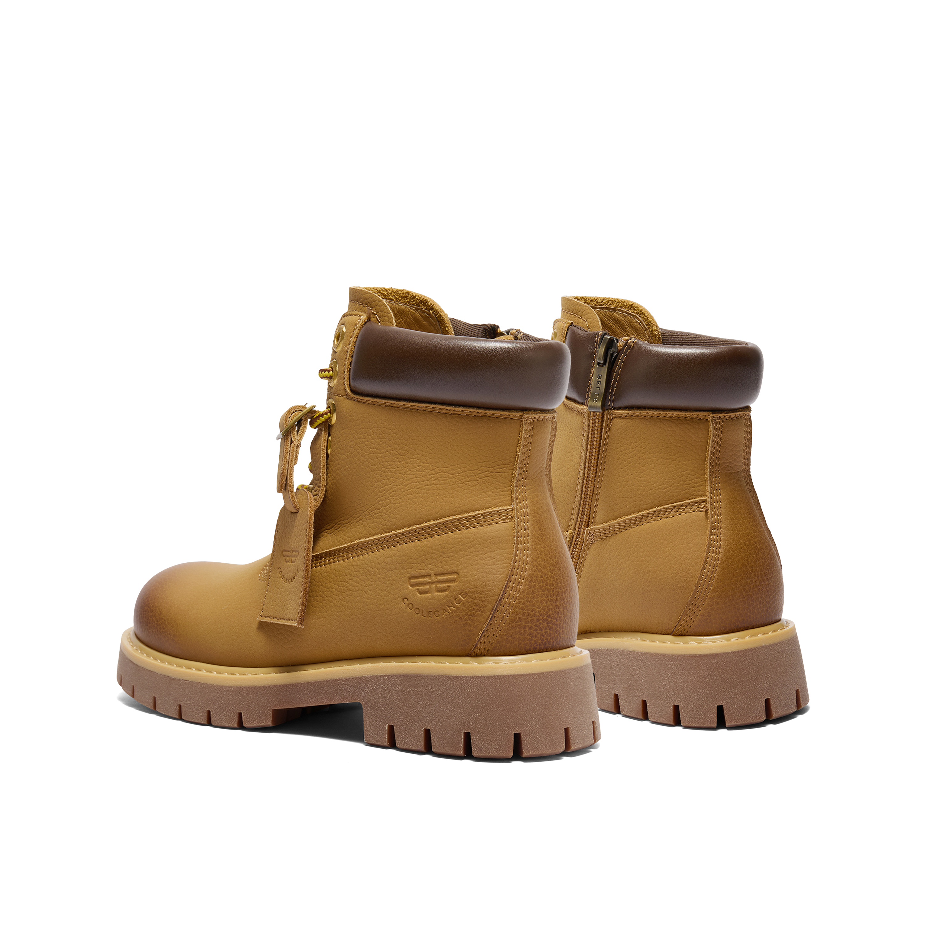 BELLE Fun And Wild Collection 13cm Combat Boots 4CM Women's Yellow, Brown