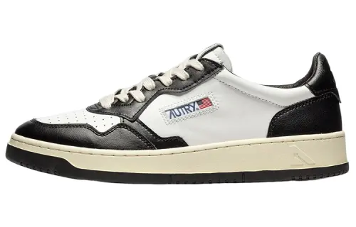 AUTRY Medalist Leather Low White Black Women's