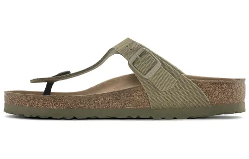 Birkenstock Gizeh Vegan Textile Sandals 'Faded Khaki' Women's