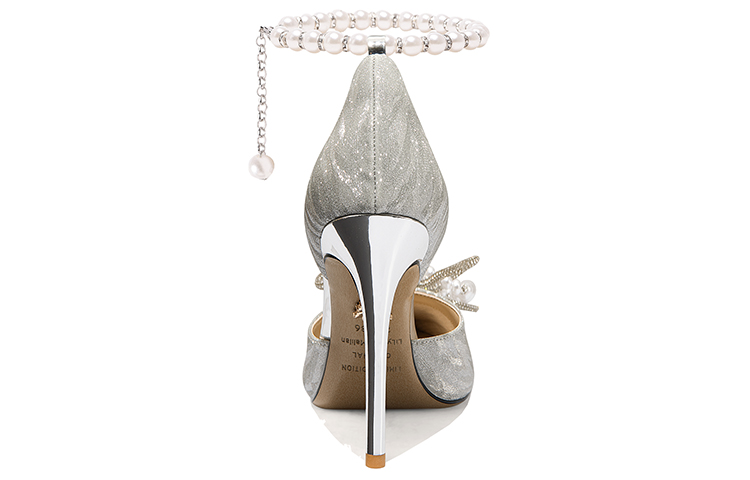 Lily Wei Romantic Galaxy Summer Stream With Fluorescent Glow Pu Slim Heel High Heels Women's Silver