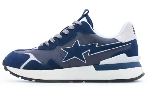 A BATHING APE ROAD STA EXPRESS Slip Resistant Slip Resistant Low top Sports Casual Shoes Men's Blue