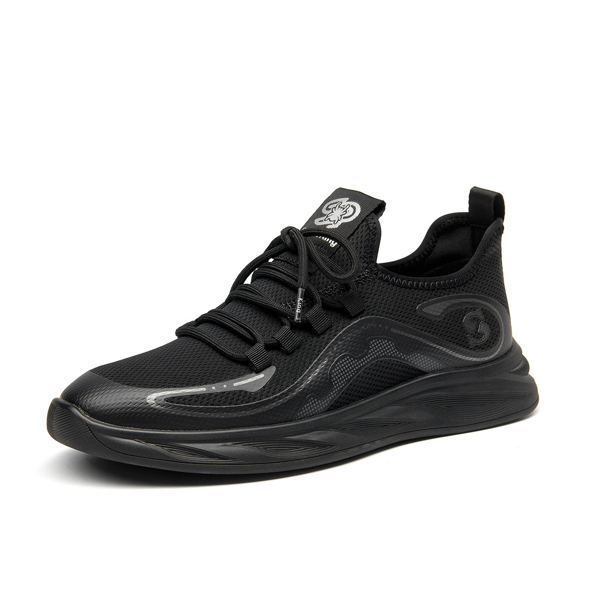 Spider King Fabric Breathable Cushioning Breathable Cushioning Low top Casual Running Shoes Men’s Black