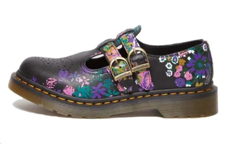 Dr.Martens 8065 Leather Chunky Heel Mary Jane Shoes Women's Black