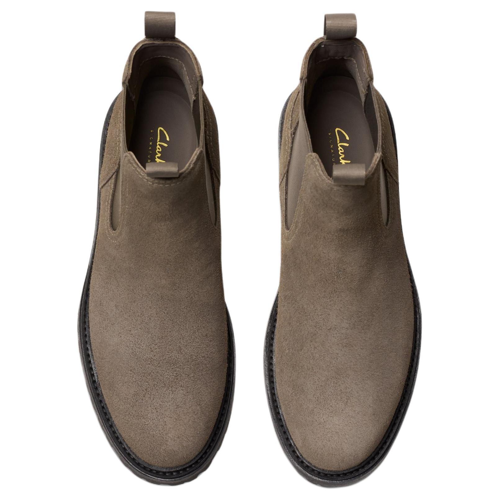 Clarks Short Chelsea Boots Men's Gray