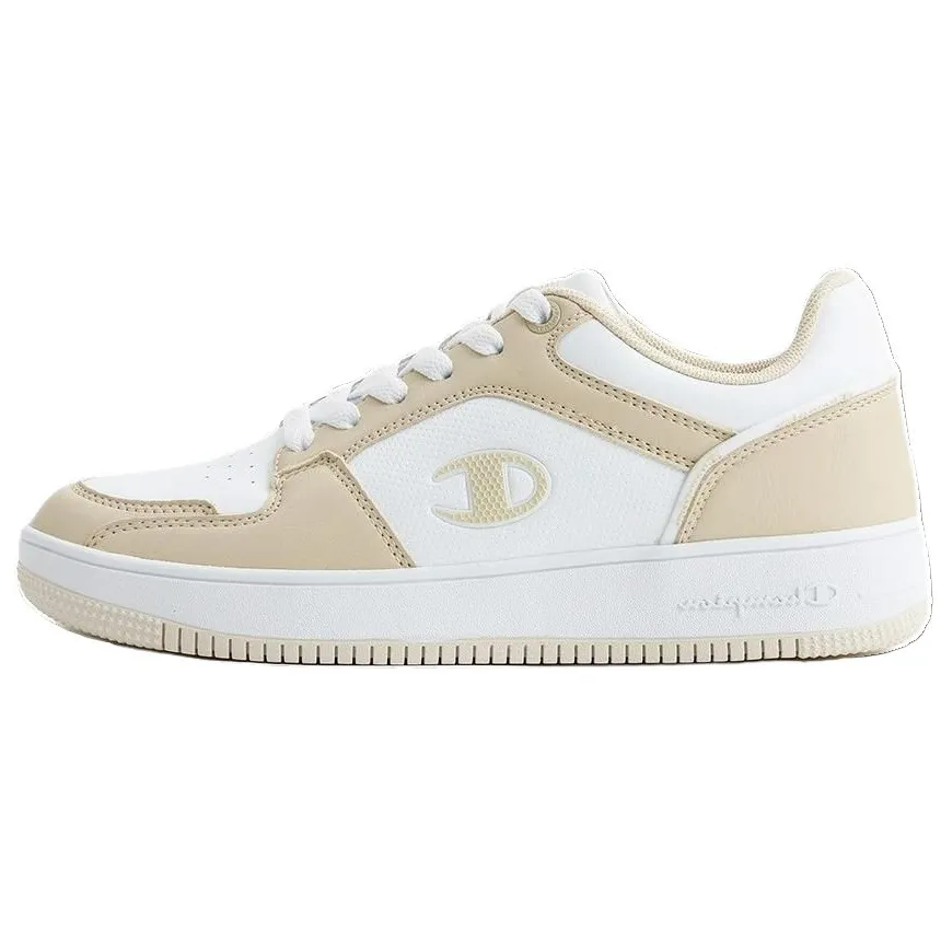 Champion Synthetic Leather Fashion Trend Slip Resistant Low top Skateboard Shoes Women's Ecru
