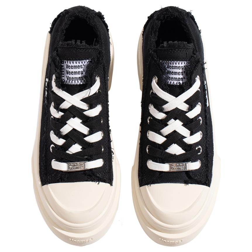 VEEMES Slip Resistant, Abrasion Resistant, Breathable, Lightweight Low top Canvas Shoes Unisex Black