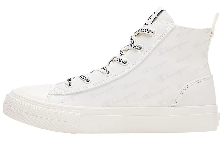 Champion Canvas Shoes Unisex High-top Milk White/Rain Mist Gray