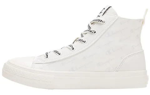 Champion Canvas Shoes Unisex High-top Milk White/Rain Mist Gray