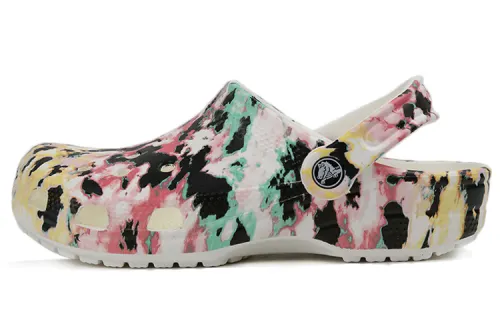 Crocs Classic Pattern Shoe Multi Color Splicing Unisex 'Black Pink Green'