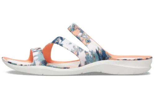 Crocs Swiftwater Slide Slippers Women's White/Orange/Blue