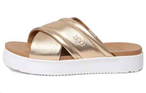 UGG Leather Stylish Sandal Women's Gold