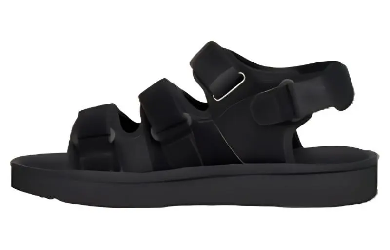 UGG Leather One Strap Sandals Men's Black