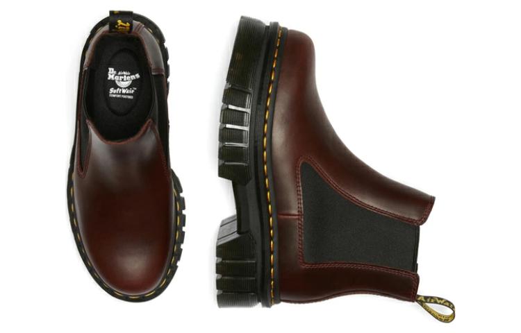Dr. Martens Audrick Brando Leather Platform Chelsea Boots 'Brown' Women's
