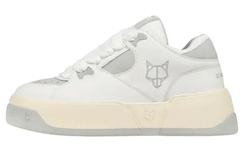 Naked Wolfe Kicky Lace Up Slip Resistant Low top Stylish Skateboarding Shoes Men's Gray White
