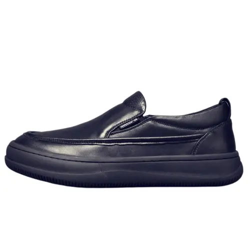 JANE HARLOW Top Grain Cow Leather Men's Casual Shoes Men's Black