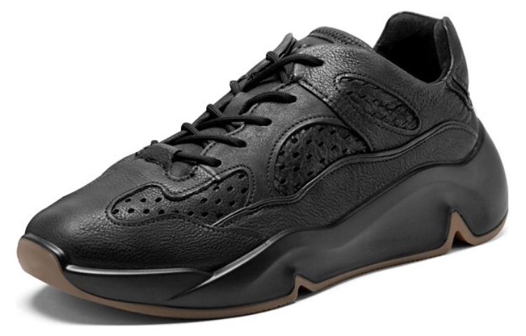 Ecco Tide Fun Cow Leather Low top Chunky Sneakers Men's Black