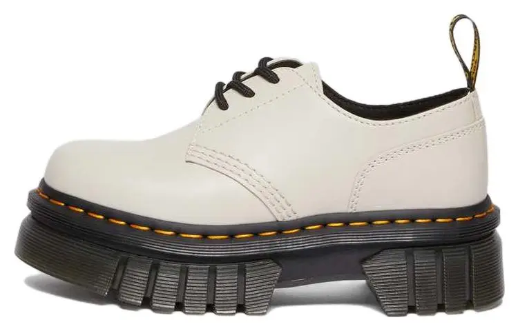 Dr. Martens Audrick Nappa Leather Platform Shoes 'Cobblestone Grey' Women's