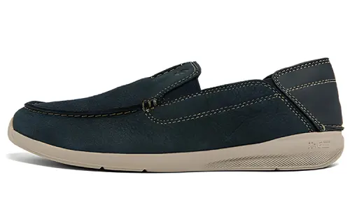 Clarks Casual Leather Shoes Men's Low Top Marine Blue