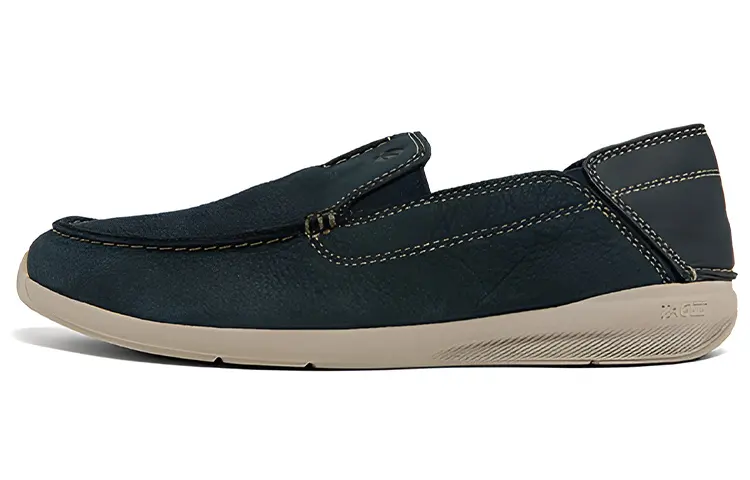 Clarks Casual Leather Shoes Men's Low Top Marine Blue