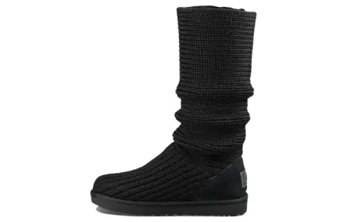 UGG Classic Cardy Boot Knit Shoe Stay Warm Cozy Black Women's
