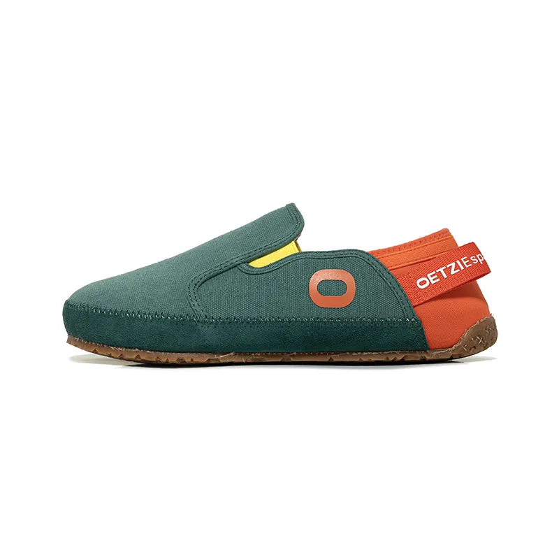 OETZI Cow Suede Casual Shoes Unisex Green Orange