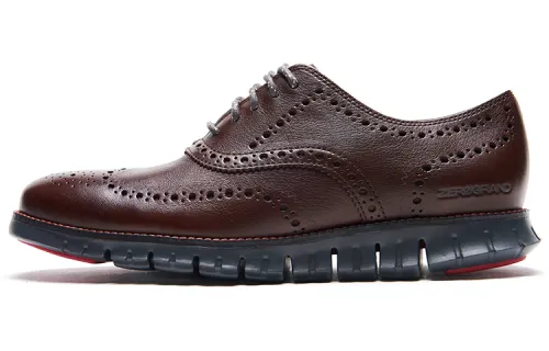 COLE HAAN Top Grain Cow Leather Casual Leather Shoes Men's Dark Brown
