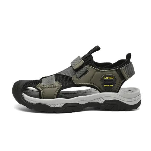 CARTELO Cardile crocodile amphibious sandals, cow leather, fashionable and versatile, simple and comfortable, non-slip gripping river shoes, men's style