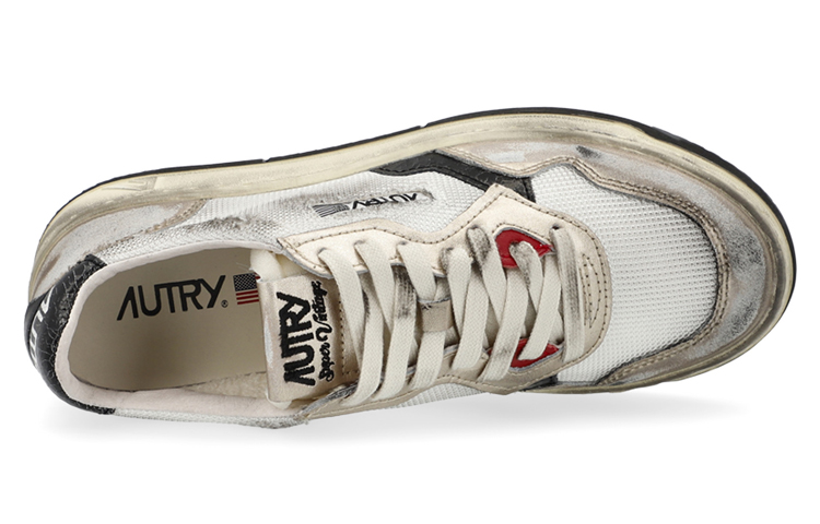 AUTRY Low Super Vintage Mesh Sneakers 'White Black' Women's
