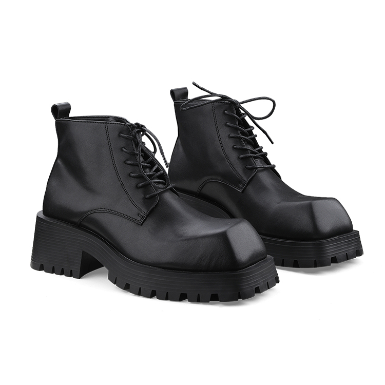 HANQIAORIJI Irregular Type Collection Short Combat Boots Men's Black
