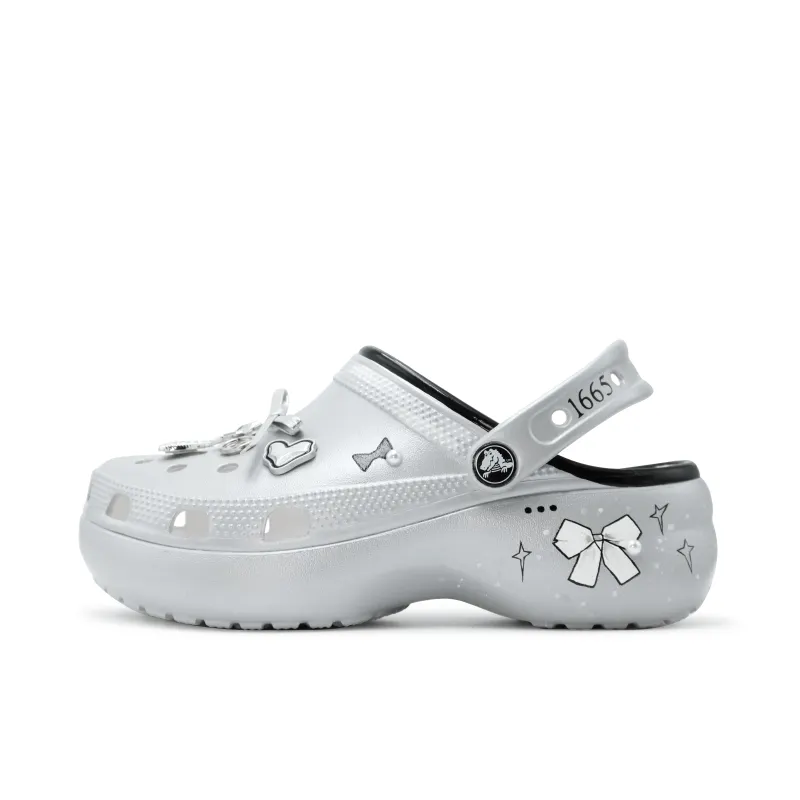 Crocs Classic Platform Clog Clogs Women's Ballet Silver