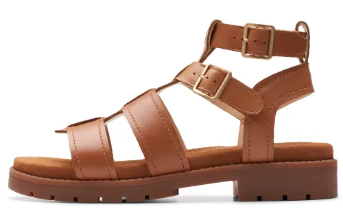 Clarks Cow Leather Roman Sandals Women's Brown