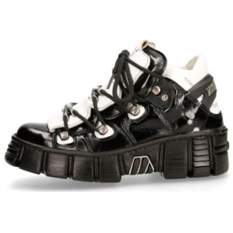NEW ROCK Cow Leather Comfortable Abrasion Resistant Low top Casual Shoes Women's Black White