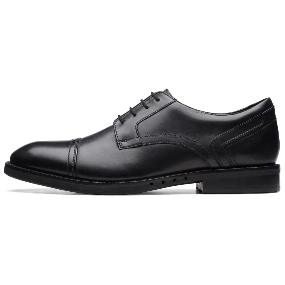 Clarks Un Hugh Cap Leather Dress Shoes Men's Black