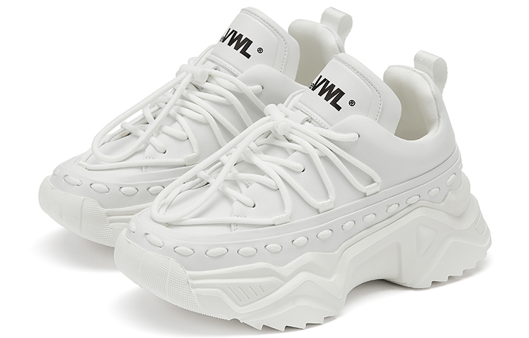 VWL Synthetic Leather Chunky Sneakers Women's White