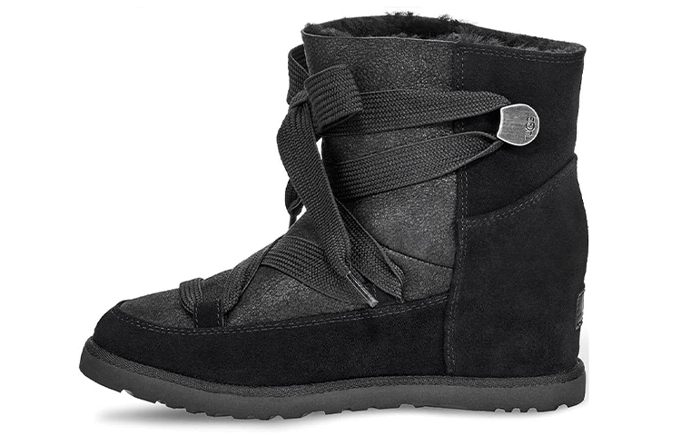 UGG Classic Femme Lace Up Snow Boots Black Women's