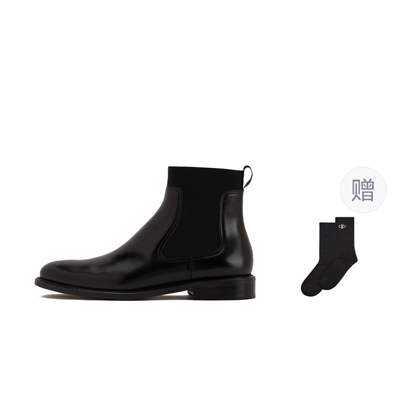PEDRO Leather comfortable universal black chelsea, cowhide, simple and elegant design, on elastic band