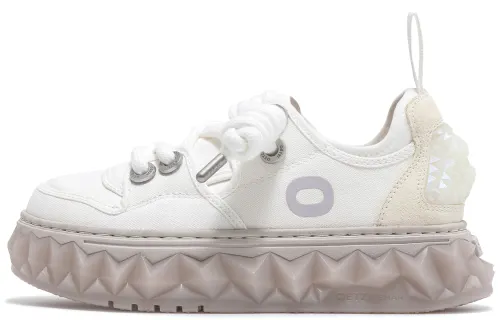 OETZI Ice Man Oz Fabric Low top Athletic Shoes, Skateboard Shoes Unisex White