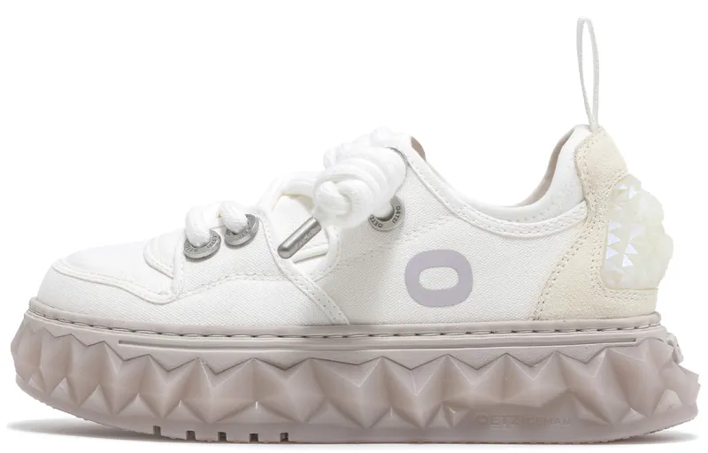 OETZI Ice Man Oz Fabric Low top Athletic Shoes, Skateboard Shoes Unisex White