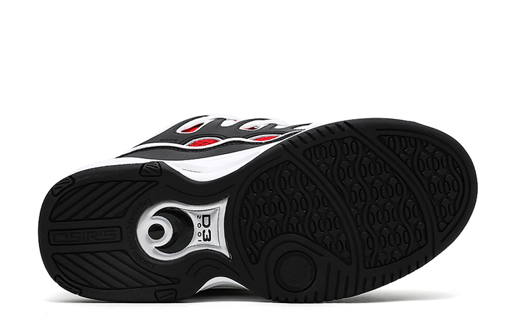 OSIRIS D3 Cushioning Coverage Abrasion Resistant Slip Resistant Skateboard Shoes Unisex Black Red
