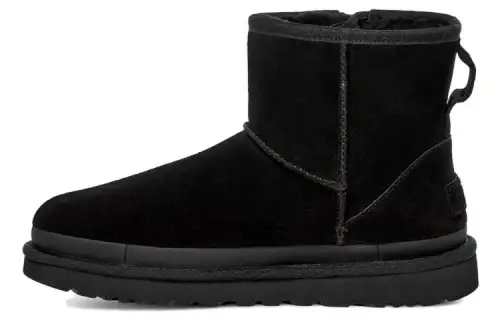 UGG Suede black low boots with zipper