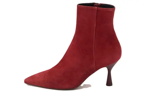 AGL Suede Ankle Boots 8cm Women's Red