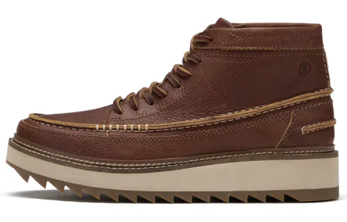 Clarks Top Grain Cow Leather Abrasion Resistant Cushioning Crew Outdoor Boots Men's Dark Umber