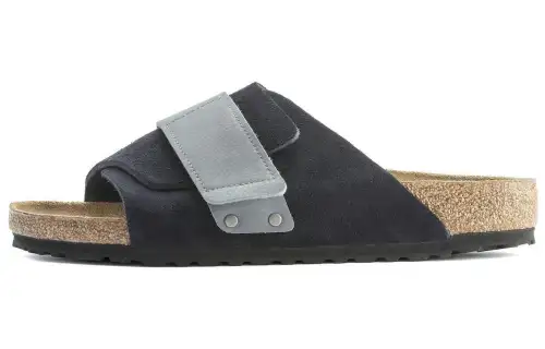 Birkenstock Suede Slide Slippers Men's Midnight Blue Narrow