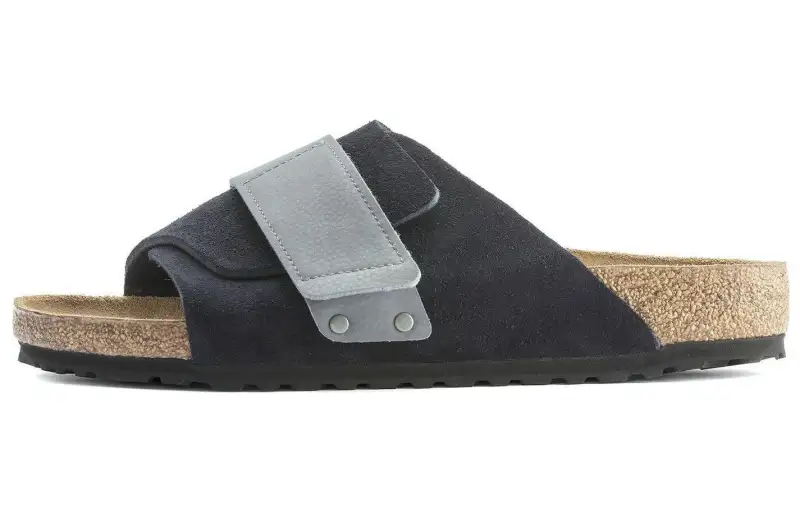 Birkenstock Suede Slide Slippers Men's Midnight Blue Narrow