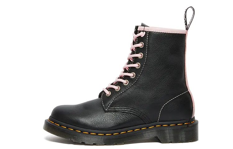 Dr. Martens 1460 Contrast Leather Lace Up Boots 'Black Pink' Women's
